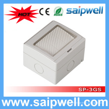 Saip High Quality waterproof 3 Gang IP55 waterproof switch and socket for bathroom use